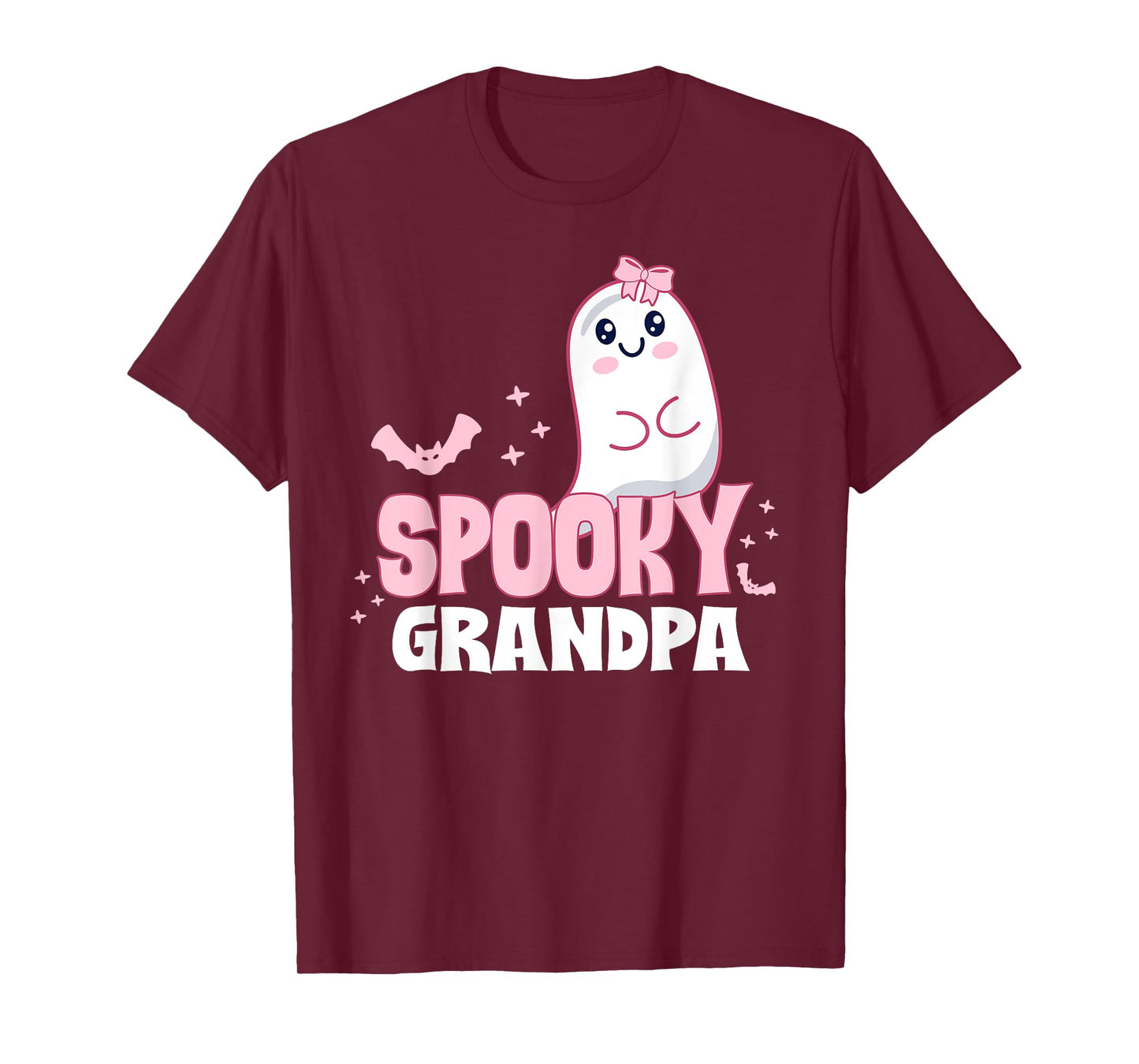 Spooky Grandpa Family Cute Pink White Ghost Boo Halloween T-Shirt