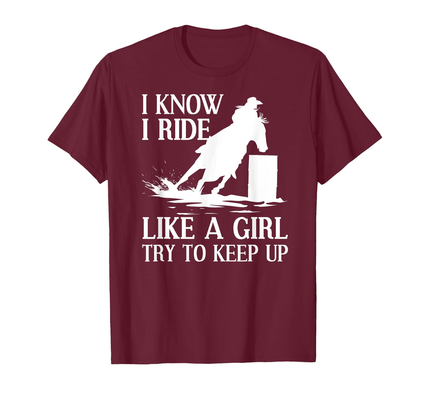 Funny Barrel Racing Art For Women Girls Cowgirl Barrel Racer T-Shirt