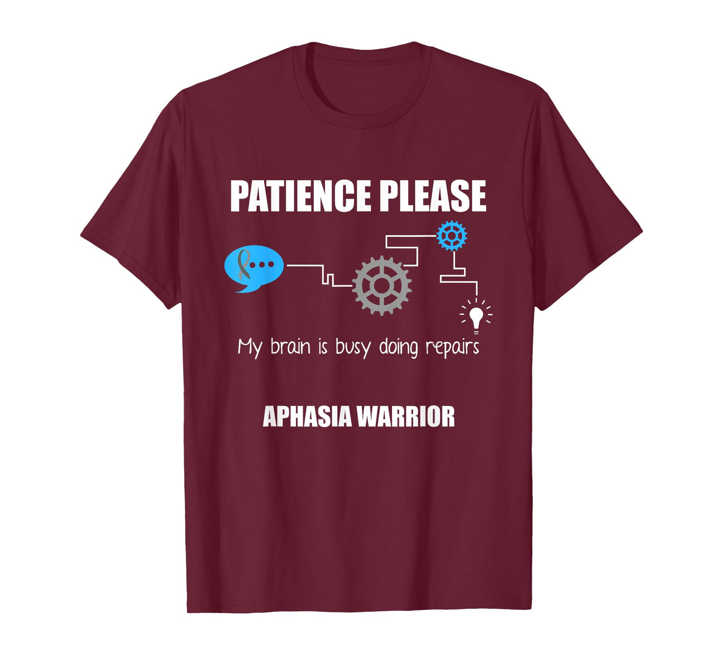 Aphasia Awareness Month Funny Gifts Aphasia Warrior Patience Survivor Awareness DA1 Black Women's Modern Casual Humorous T-Shirt