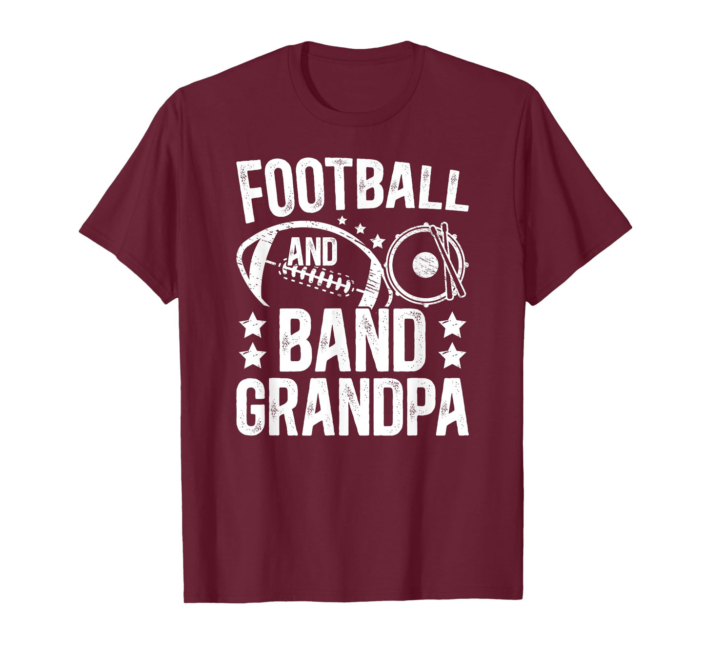Football And Band Grandpa Marching Band & Football Grandpa T-Shirt