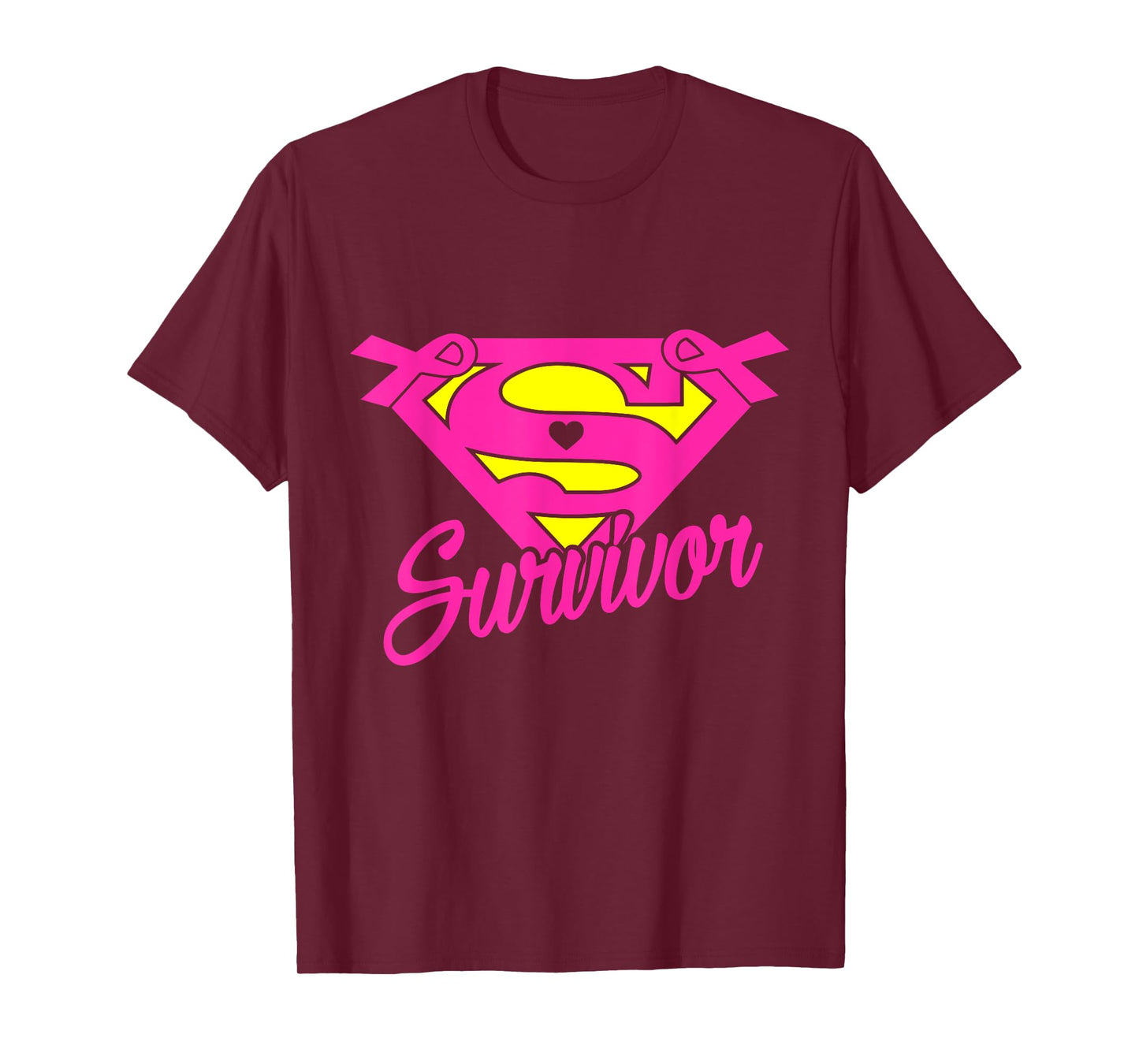 Breast Cancer Awareness Survivor Pink Ribbon Superhero T-Shirt