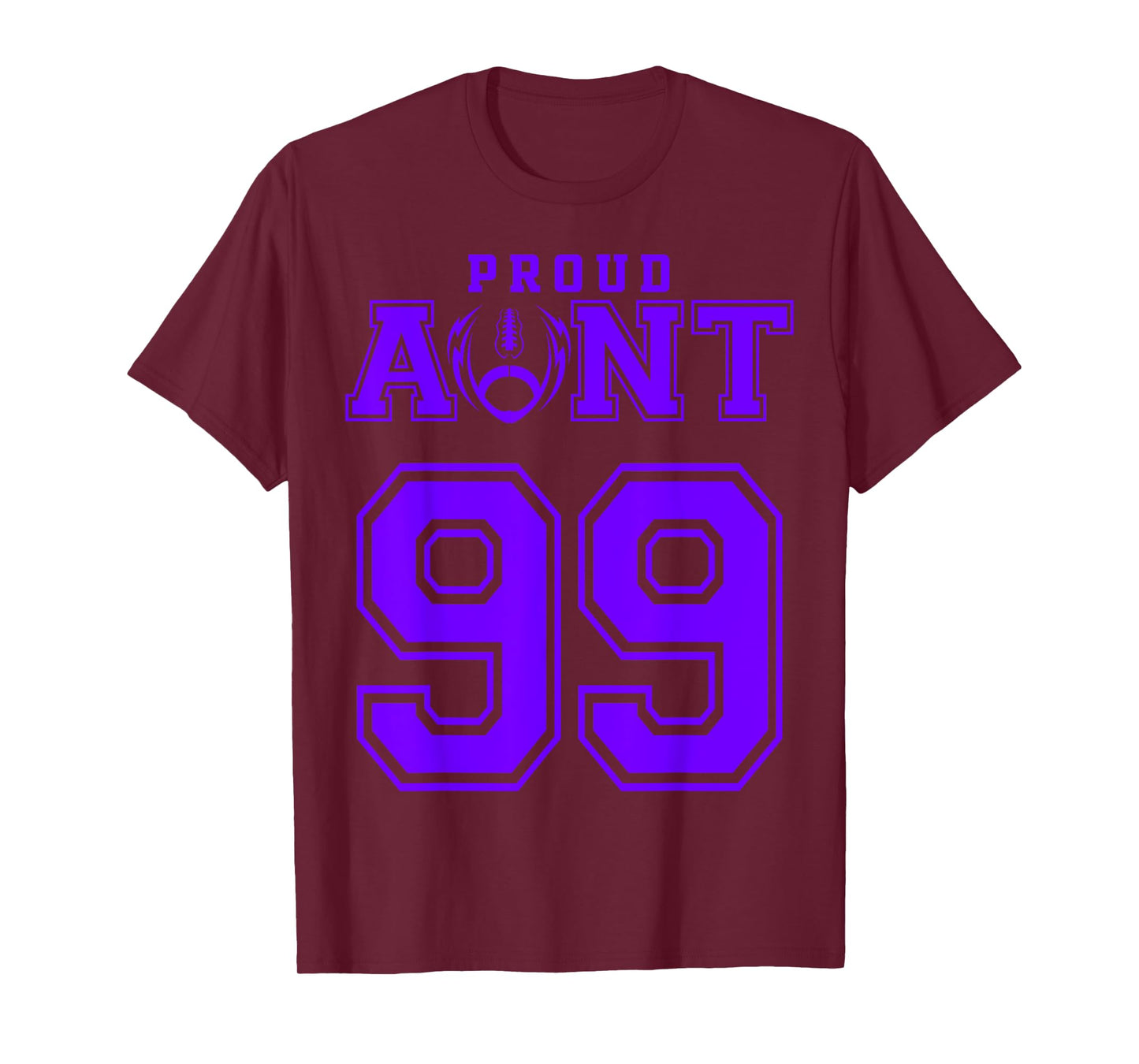 Custom Proud Football Aunt Number 99 P Personalized T-Shirt