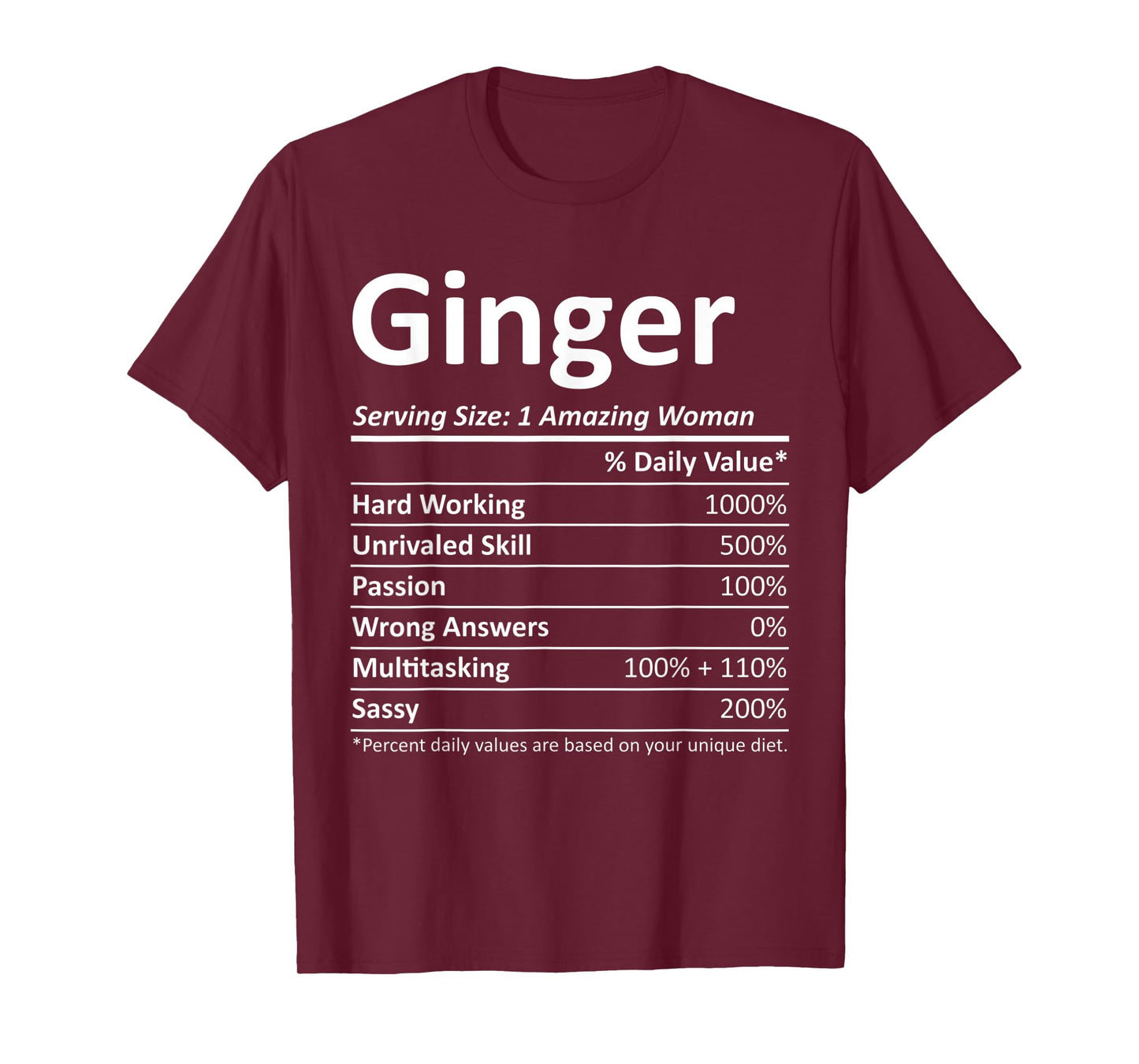 GINGER Nutrition Personalized Name Funny Christmas Gift Idea T-Shirt