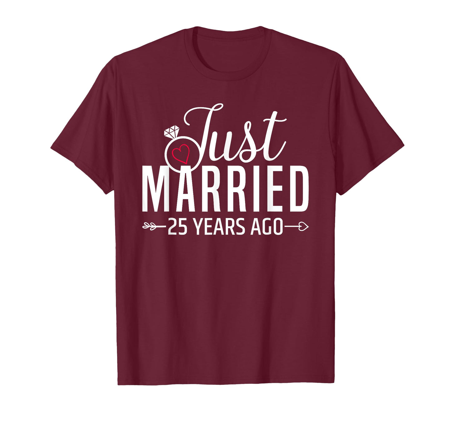 Just Married 25 Years Ago Men Women 25th Wedding Anniversary T-Shirt
