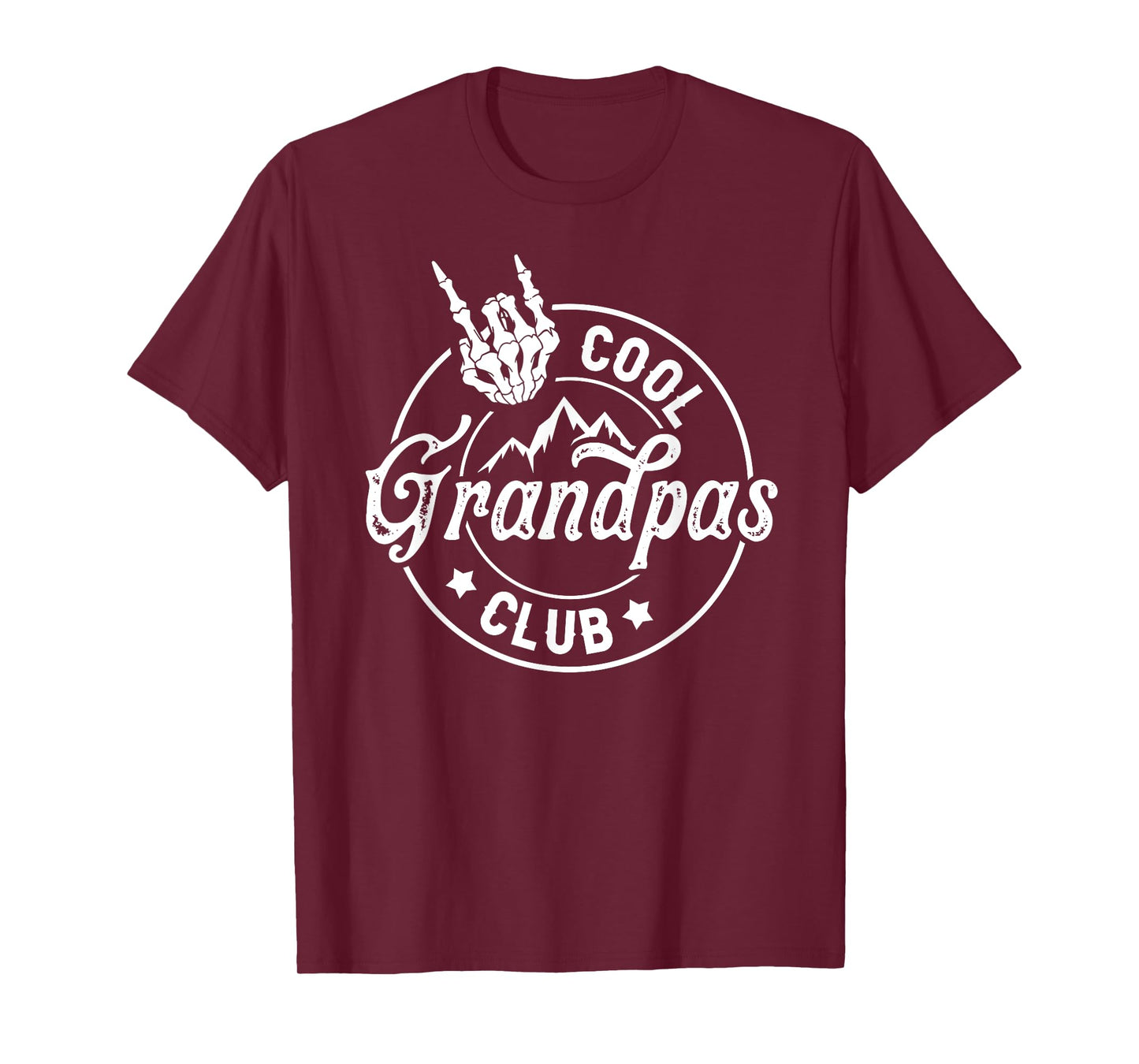 Funny Grandpa Fathers Day Cool Grandpas Club Skeleton Hand T-Shirt