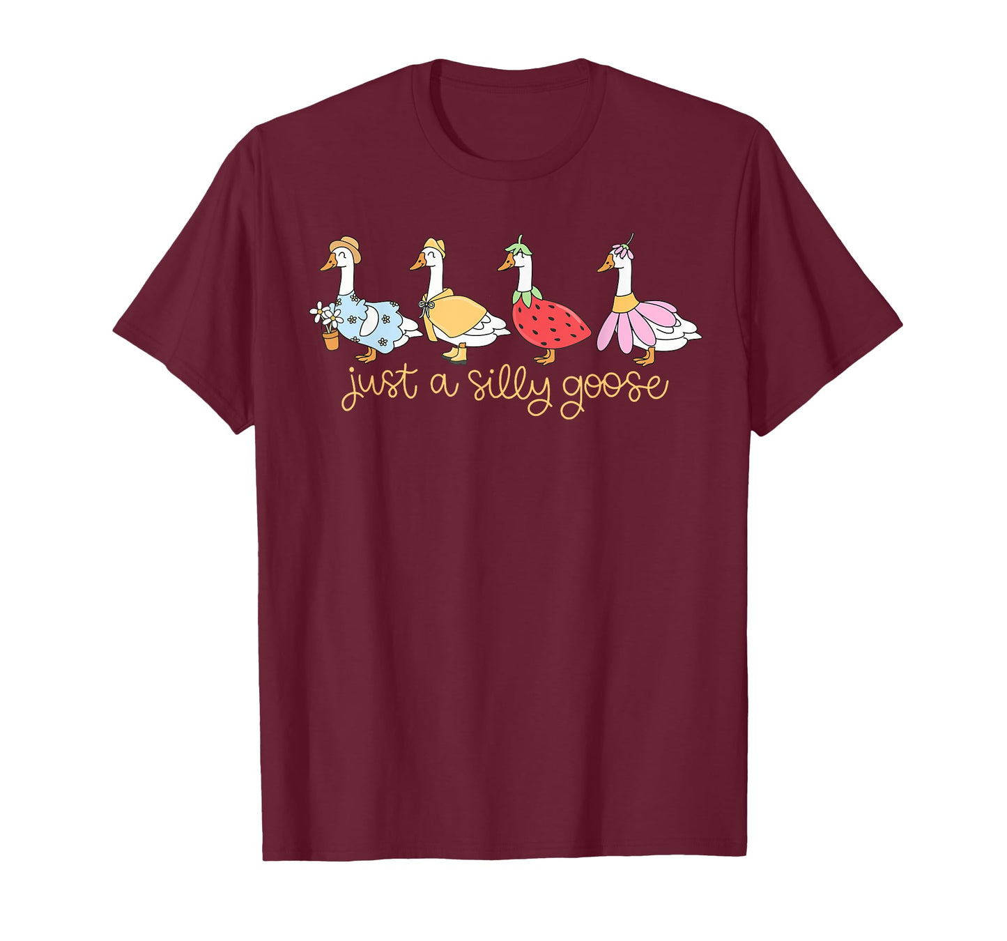 Just A Silly Goose On The Loose Funny Boys Kids Meme Goose T-Shirt