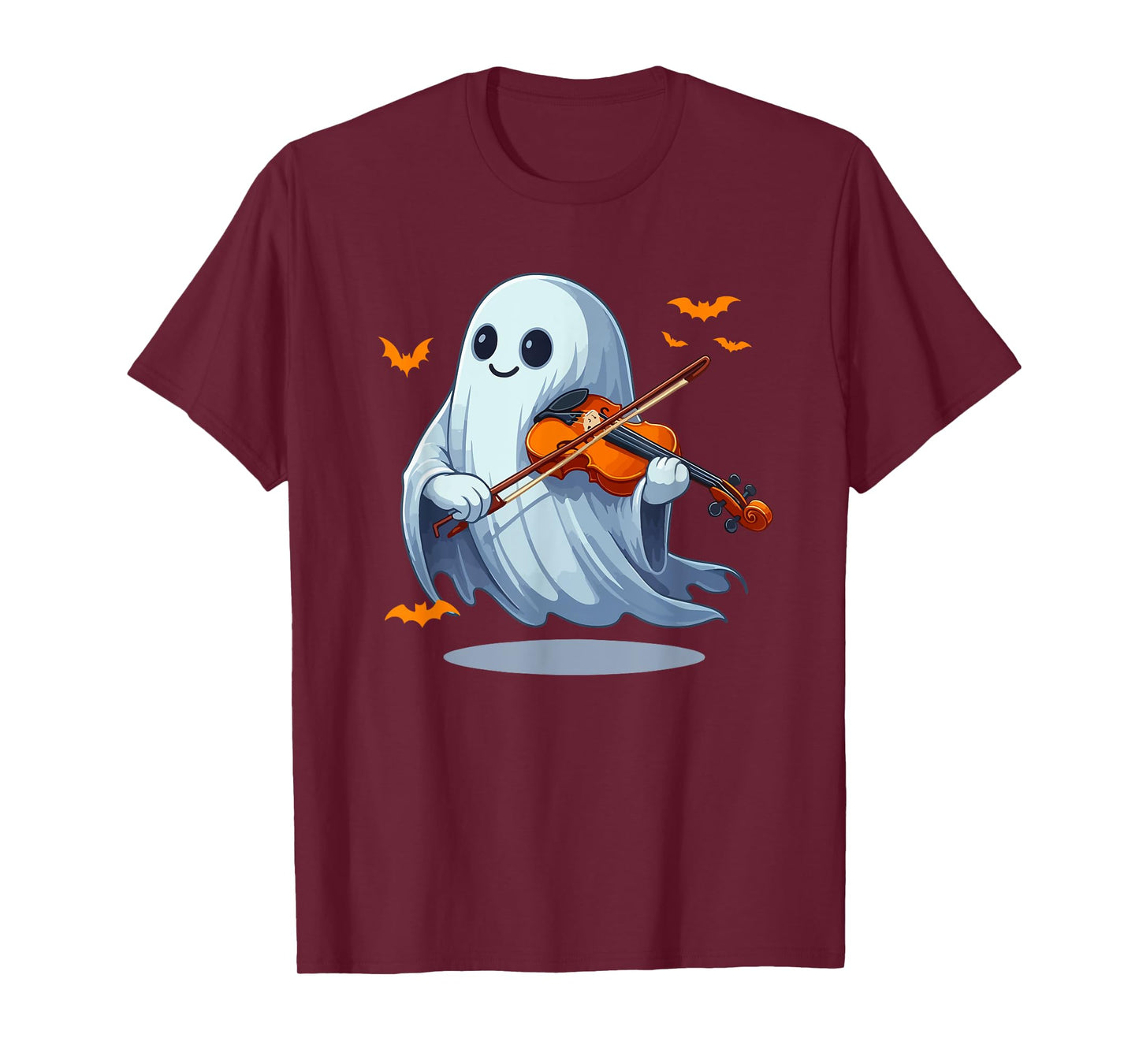 Boo Ghost Playing Violin Halloween Musical Instrument T-Shirt