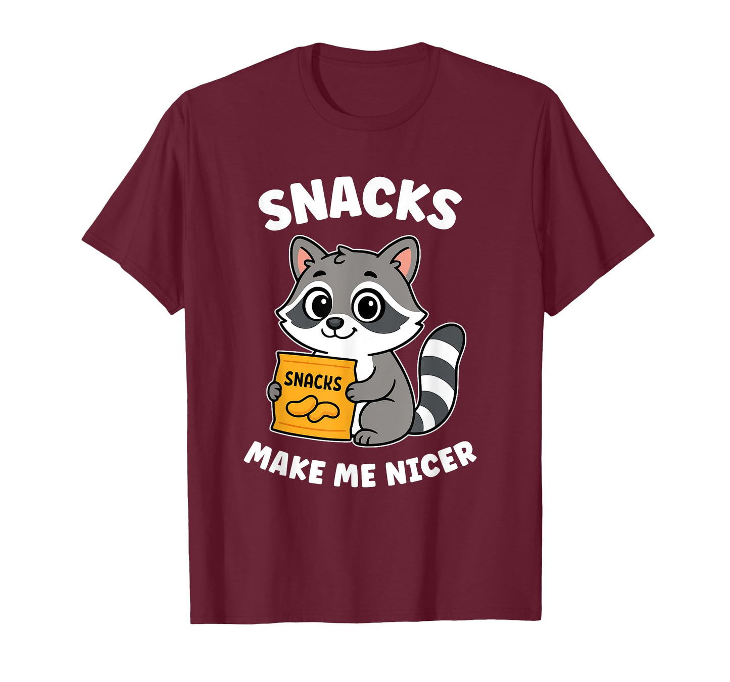 Snacks Make Me Nicer Raccoon Animal T-Shirt