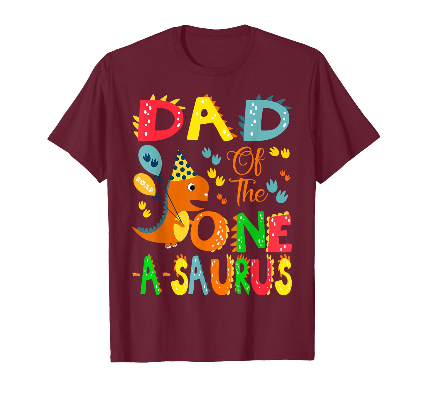 Dad of The One-A-Saurus 1St Birthday Boy Dinosaur T-Shirt