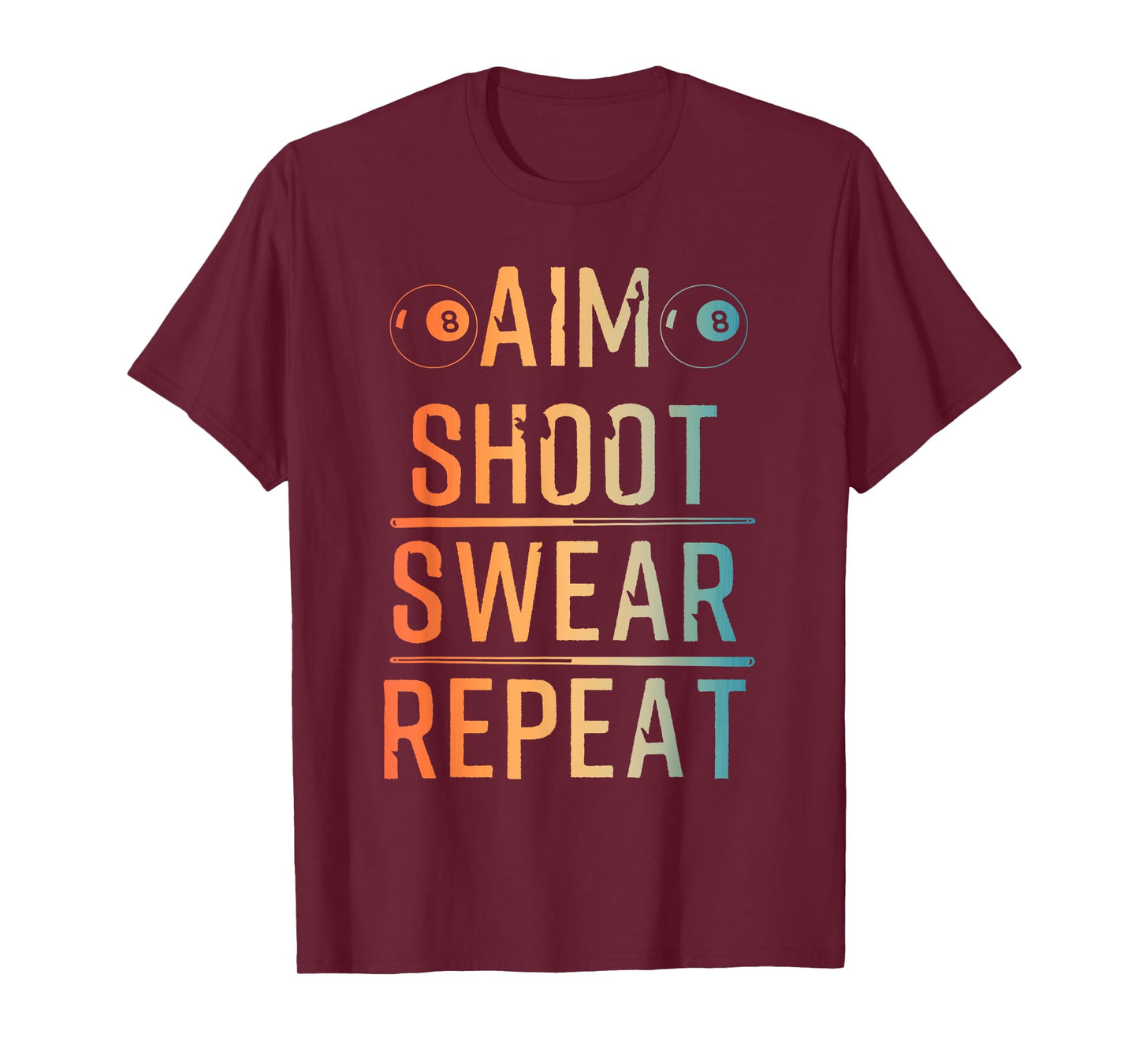 Cool Billiard Art For Men Women Pool Player Billiards 8 Ball T-Shirt