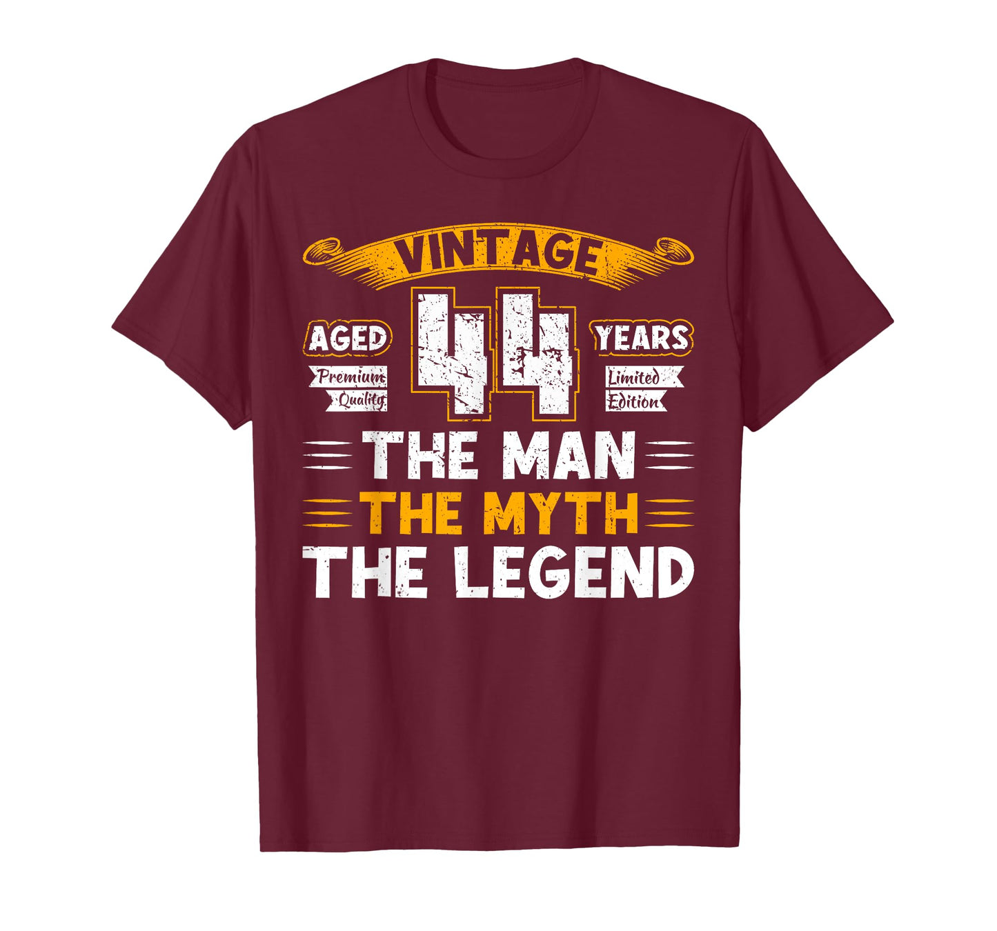 Aged 44 Years The Man The Myth The Legend 44th Birthday T-Shirt
