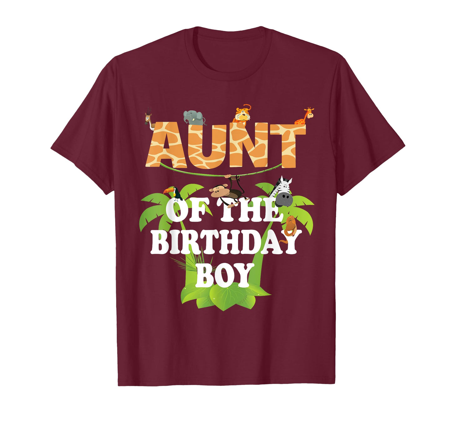 Aunt Of The Birthday Boy Zoo Theme Animal Party T-Shirt