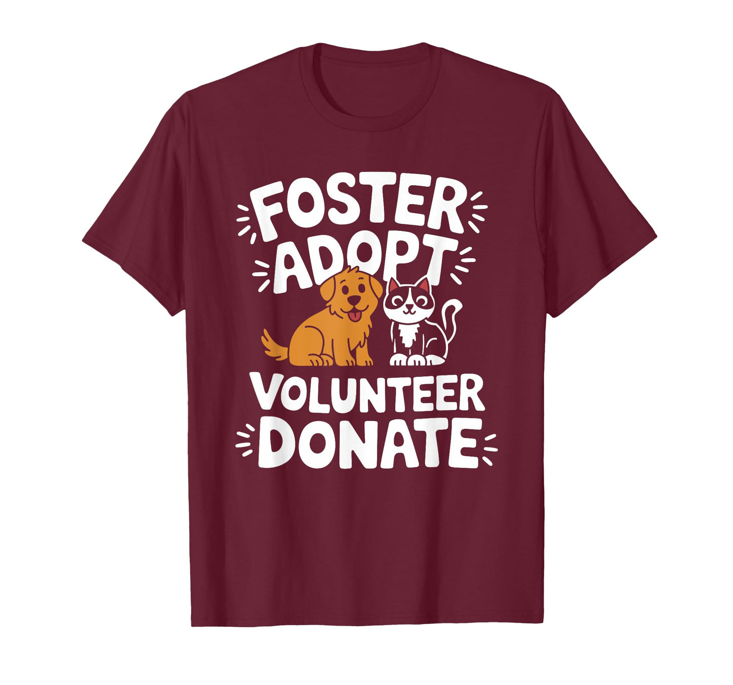 Save Pet Foster Adopt Volunteer Donate, Dog and Cat Rescue T-Shirt for Men Women Girls Kids