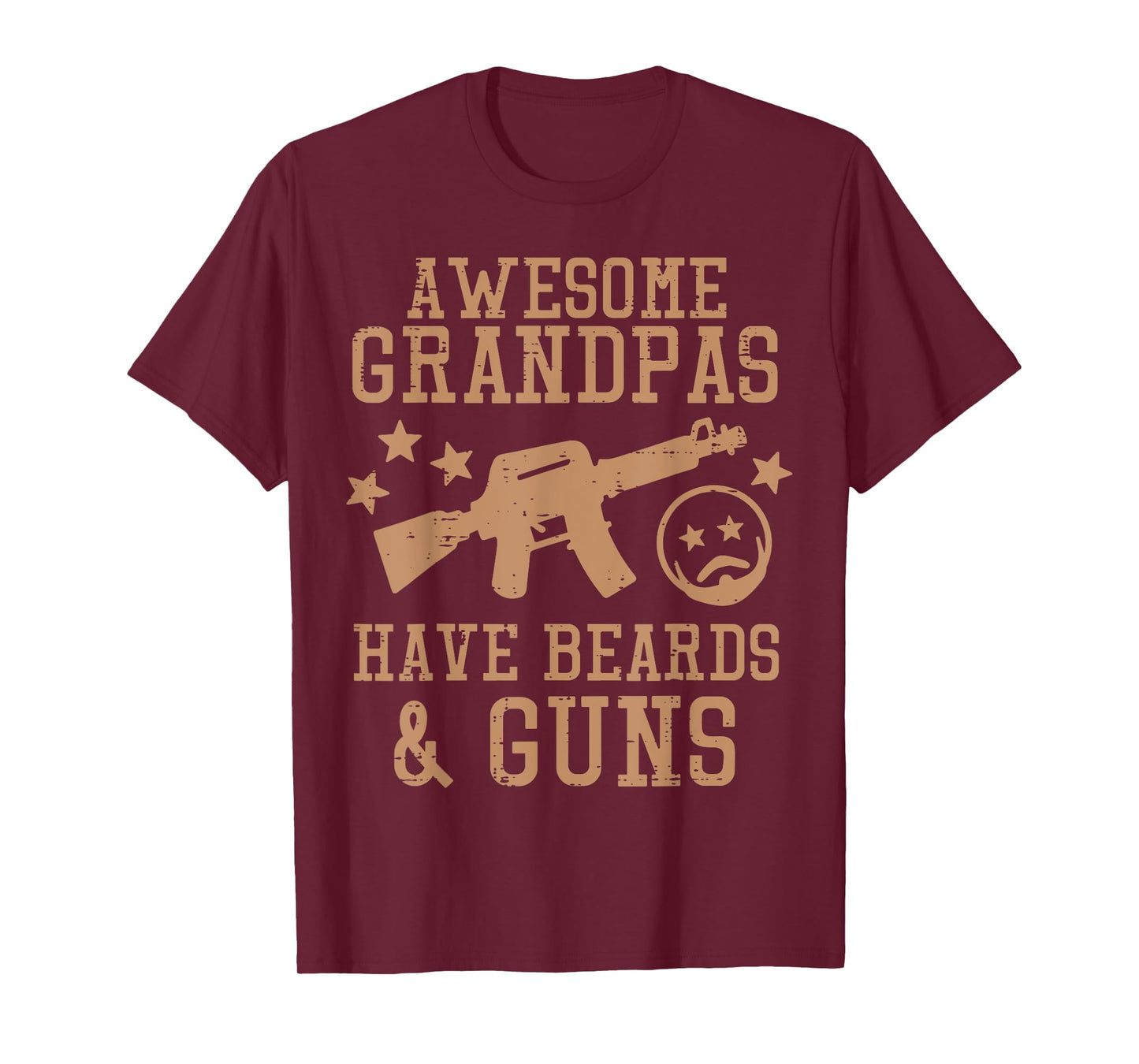 Awesome Grandpas Have Beards Guns Funny Fathers Day Pawpaw T-Shirt