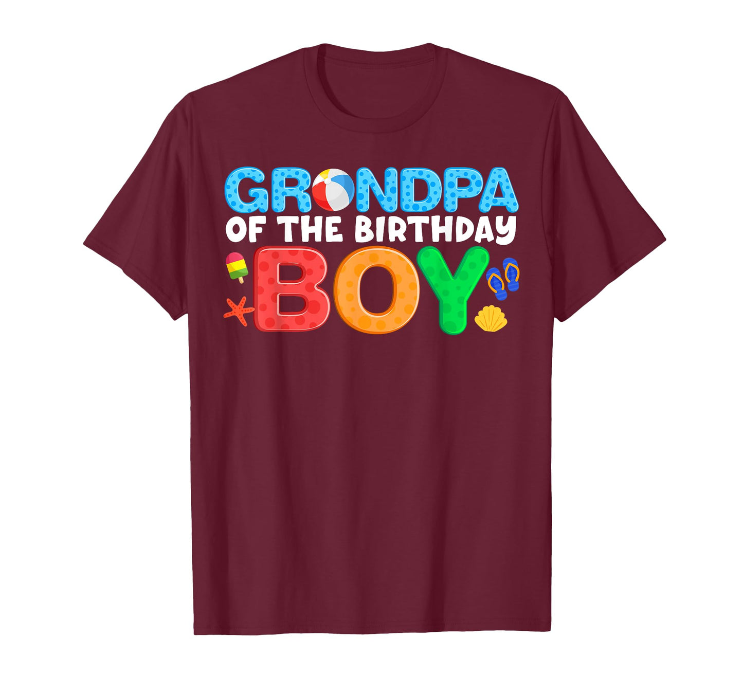 Grandpa Birthday Boy Beach Ball Theme Party Pool Matching T-Shirt