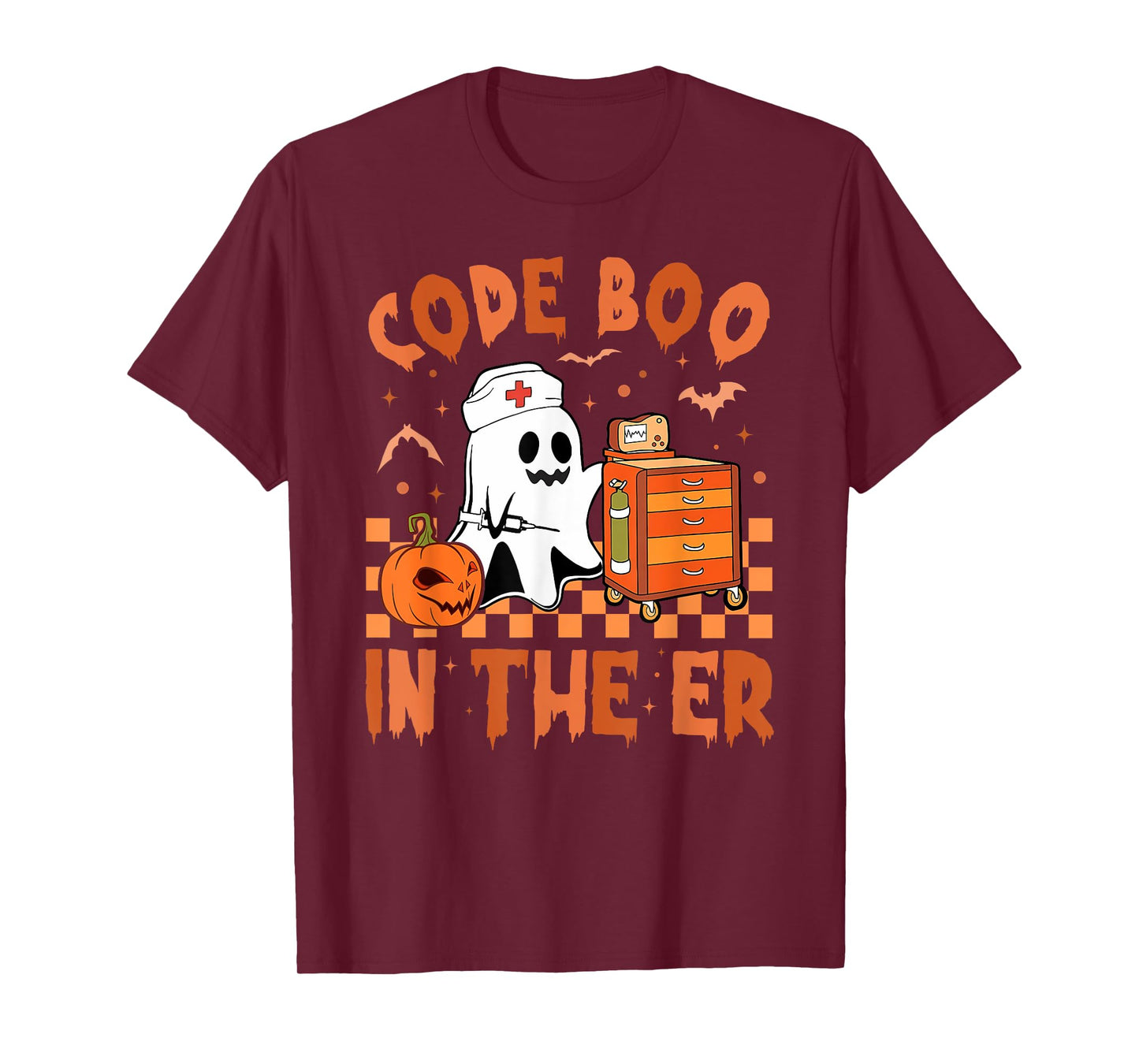 Retro Code Boo In The ER ICU Nurses Boo-jee Ghost Halloween T-Shirt