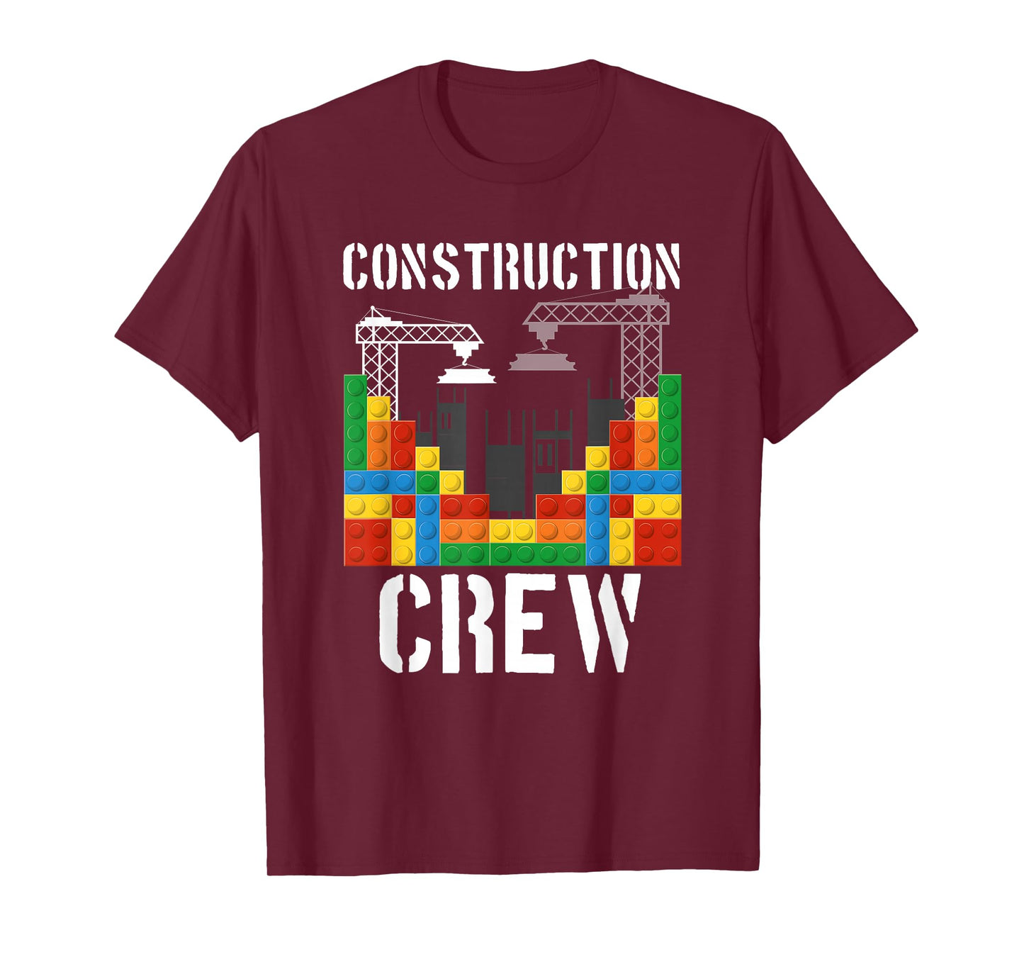 Construction Crew Master Builder Bricklayer Building Blocks T-Shirt
