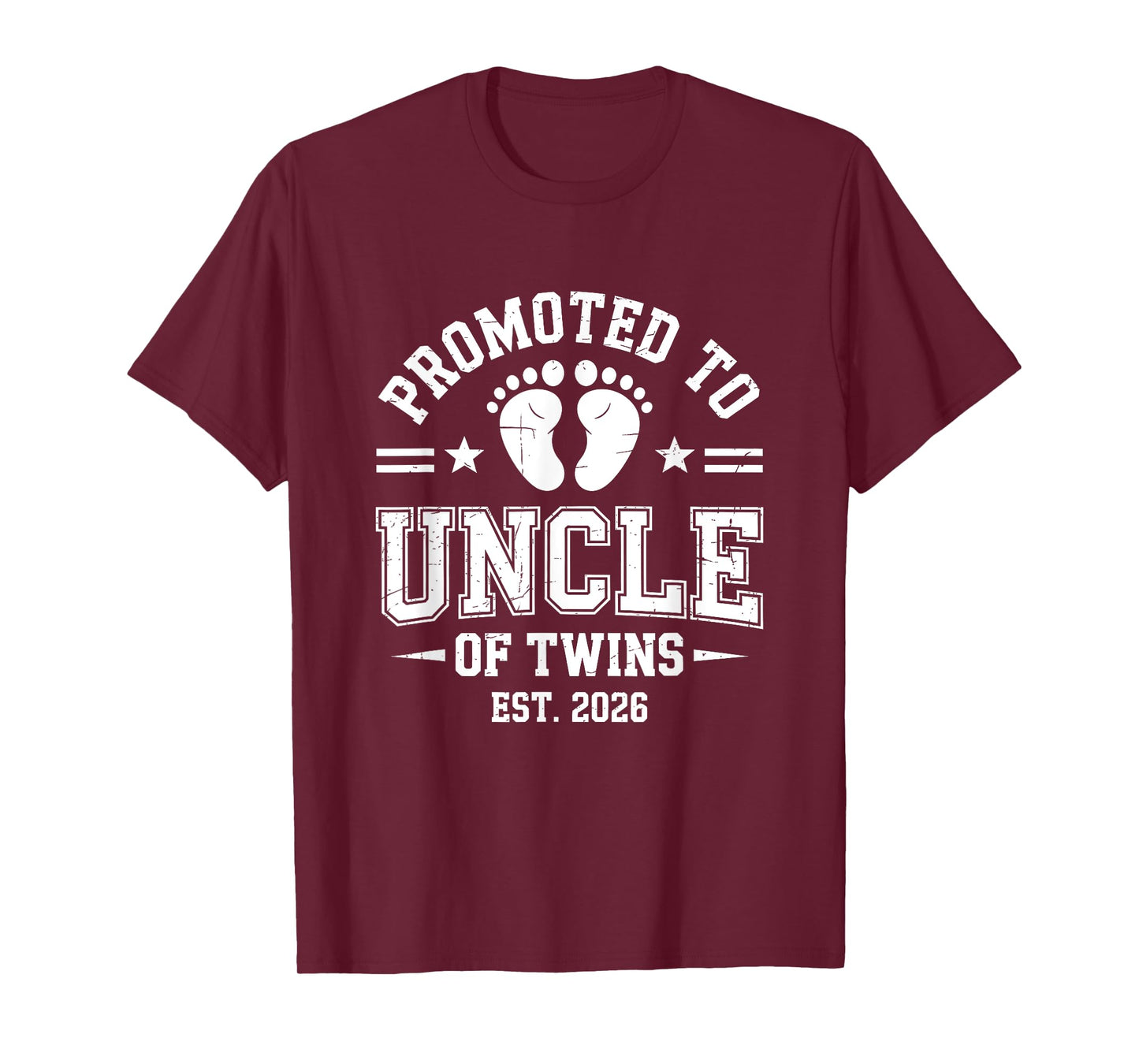 Promoted To Uncle Of Twins Est. 2026 Baby Announcement T-Shirt