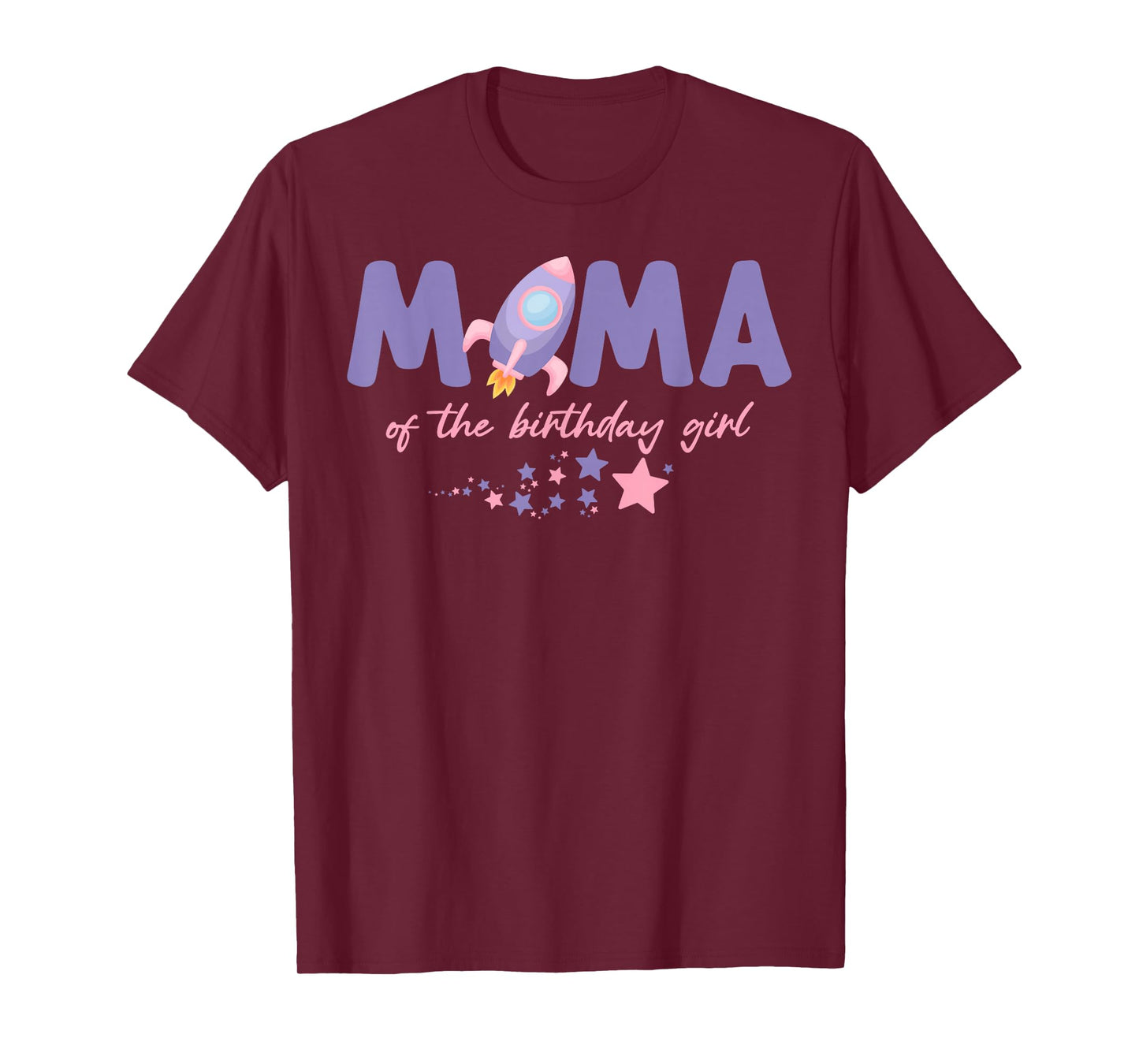 Two The Moon Mama Of the Birthday Girl Astronaut Family T-Shirt