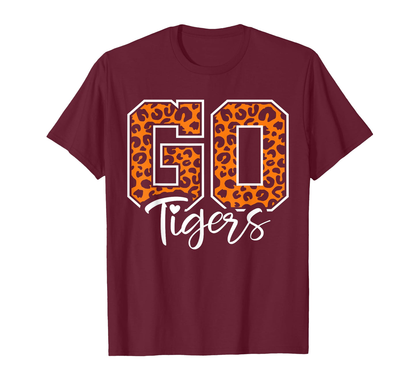 Tigers School Sports Fan Team Spirit Mascot Cute Heart T-Shirt