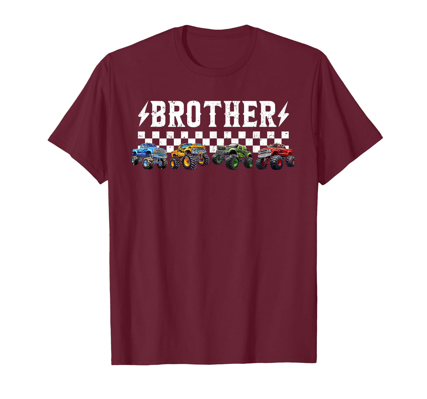 Brother Retro Monster Truck Family Crew Birthday Matching T-Shirt