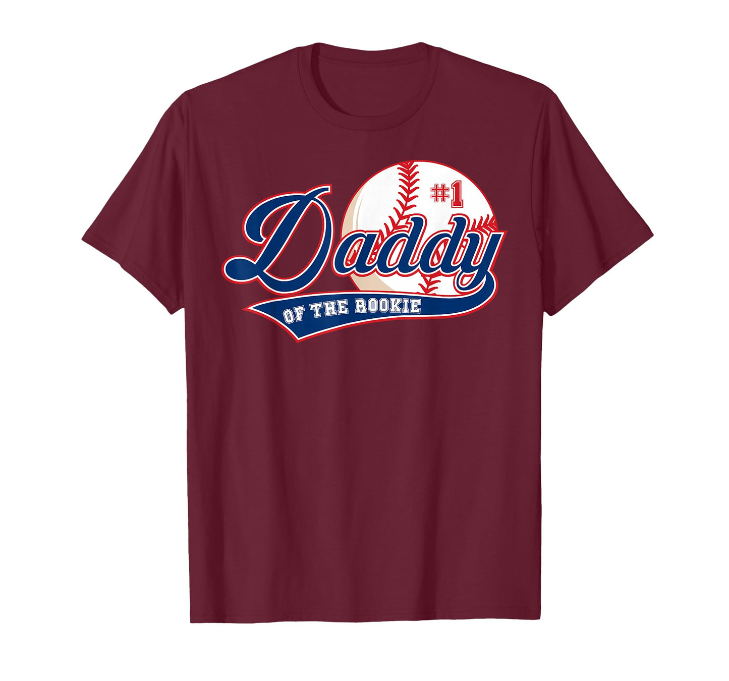 Daddy of Rookie of Year 1st Birthday Baseball Theme Matching T-Shirt