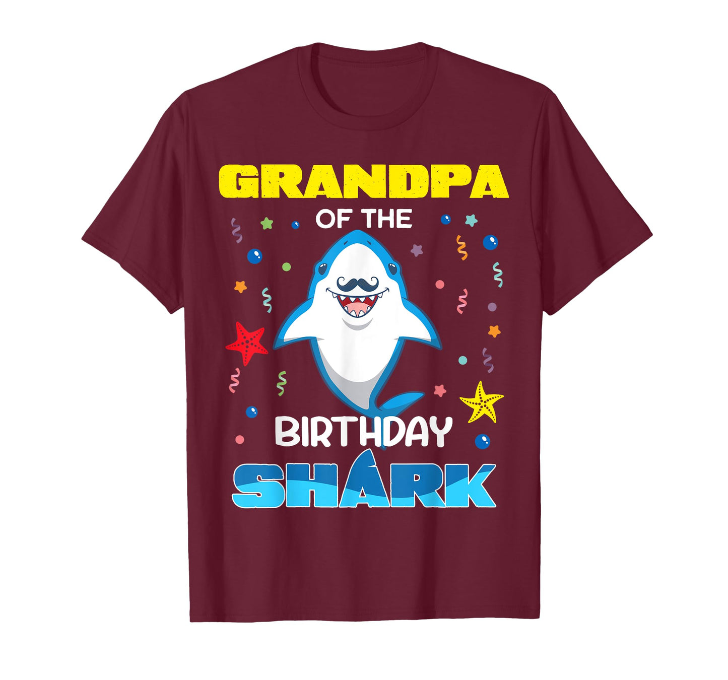 Grandpa Of The Birthday Shark Kids Party Family Matching T-Shirt