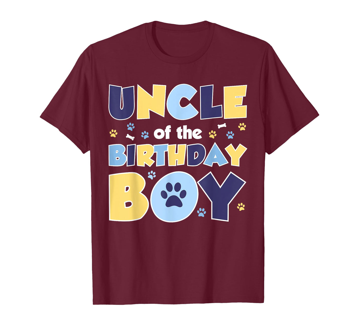 Uncle Of The Birthday Boy Dog Lover Party Family Matching T-Shirt
