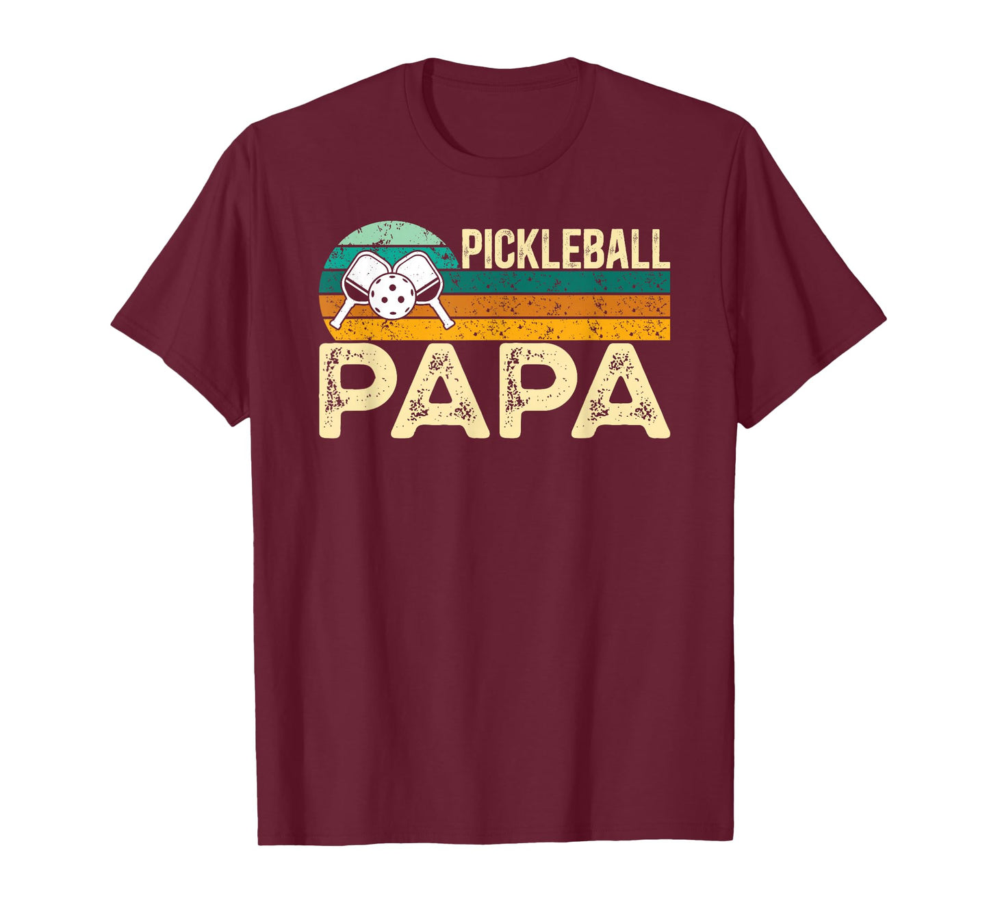 Pickleball Papa Retro Pickleball Player Papa Grandpa T-Shirt