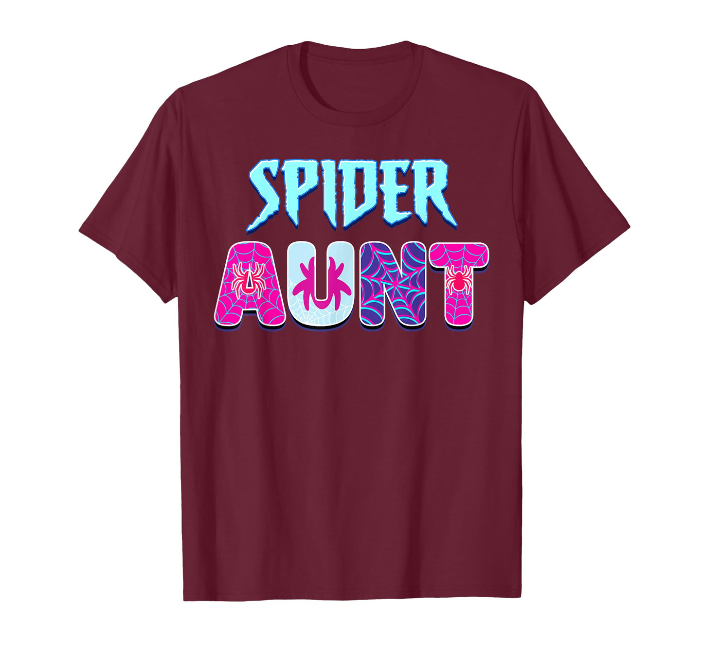 Women Spider Groovy Aunt Matching Family Party Mothers Day T-Shirt