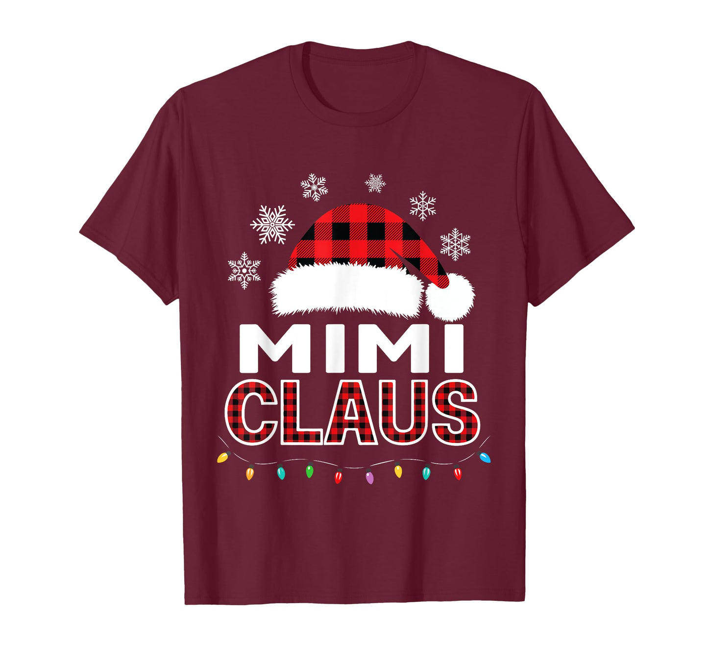 Mimi Claus Christmas Lights Santa Pajama Family Matching T-Shirt