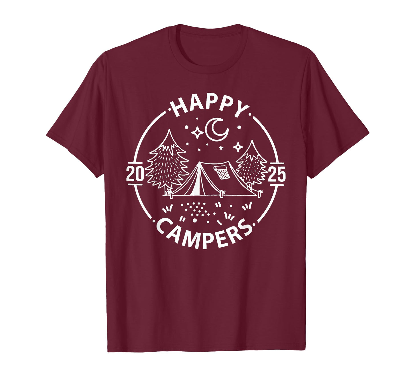 Happy Campers 2025, Friends Camping Adventures In Outdoors T-Shirt