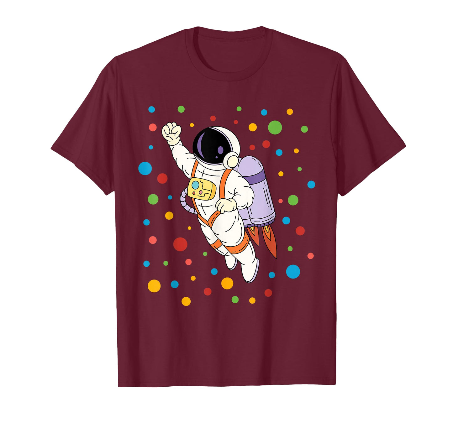 Happy Dot Day Astronaut Colorful Polka Dots Boy Teen Kids T-Shirt