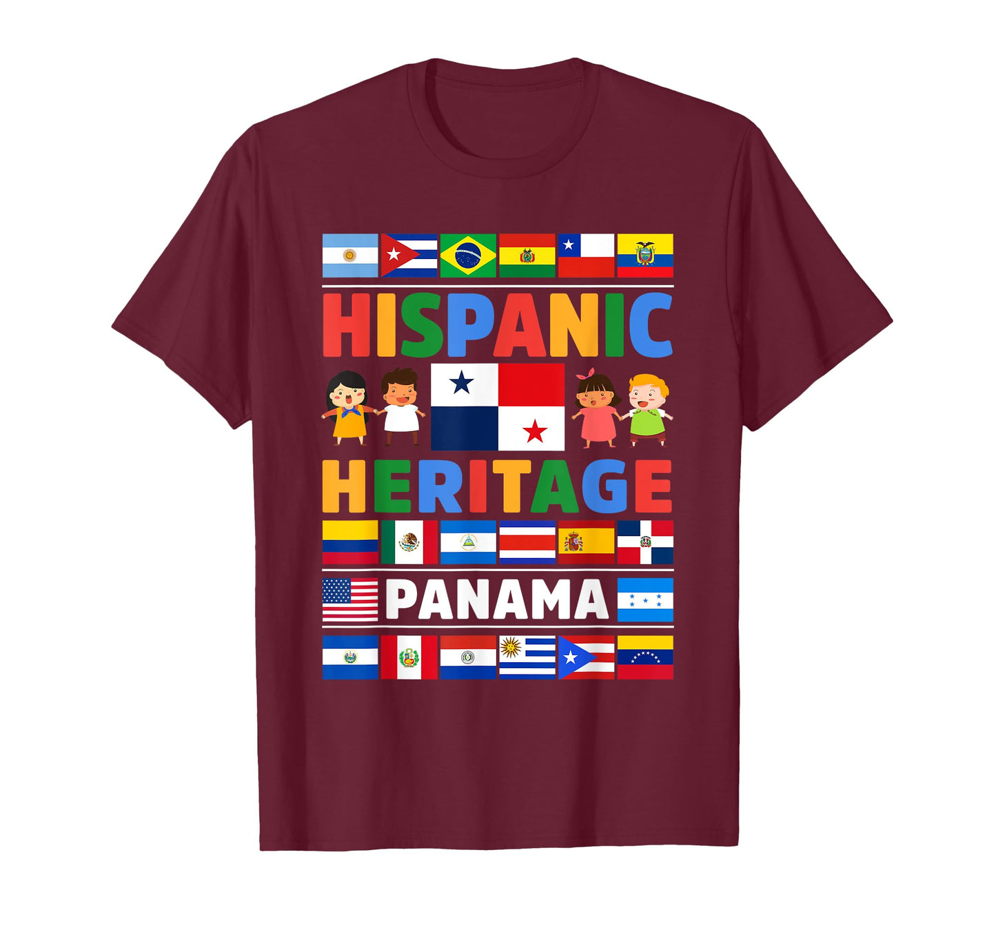 Hispanic Heritage Month Panama Flag Latino Kids T-Shirt
