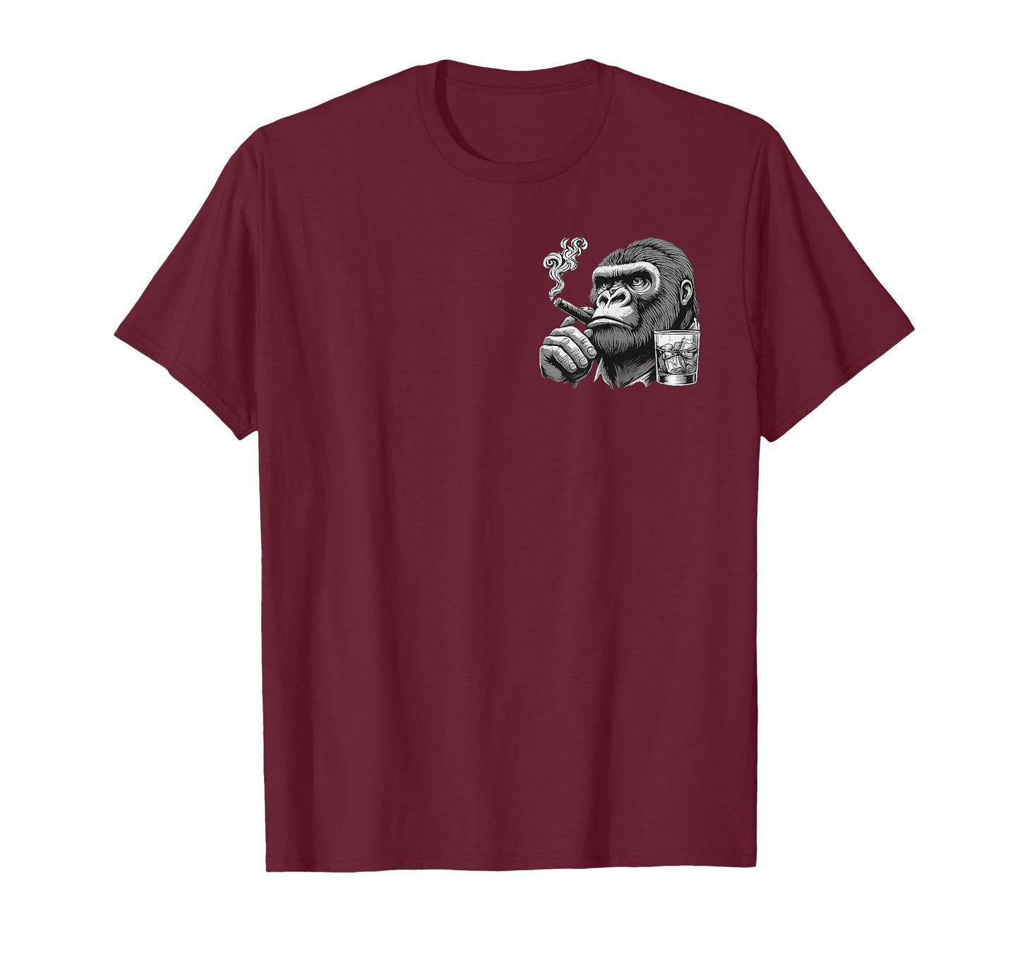 I Like Whiskey and Cigars and Maybe 3 People Monkey 2 Sides T-Shirt