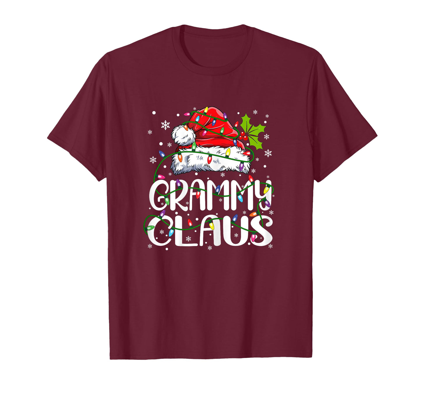 Grammy Claus Shirt Christmas Lights Pajama Family Matching T-Shirt
