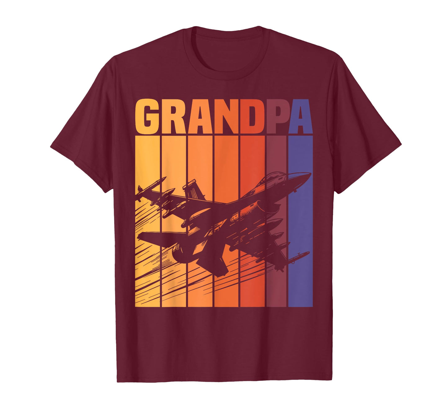 Grandpa Matching Family Retro Military Fighter Jet Birthday T-Shirt