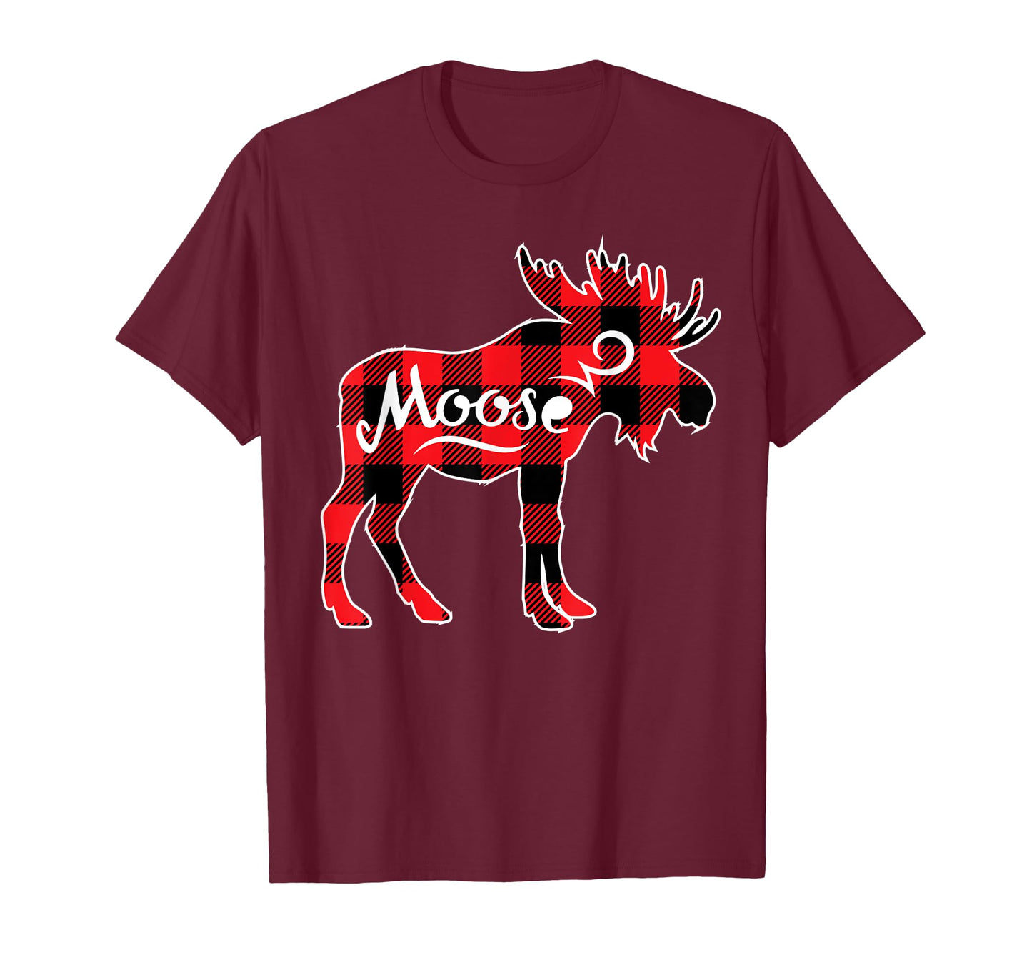 Moose Red Buffalo Plaid Matching Pajama Family Gift T-Shirt