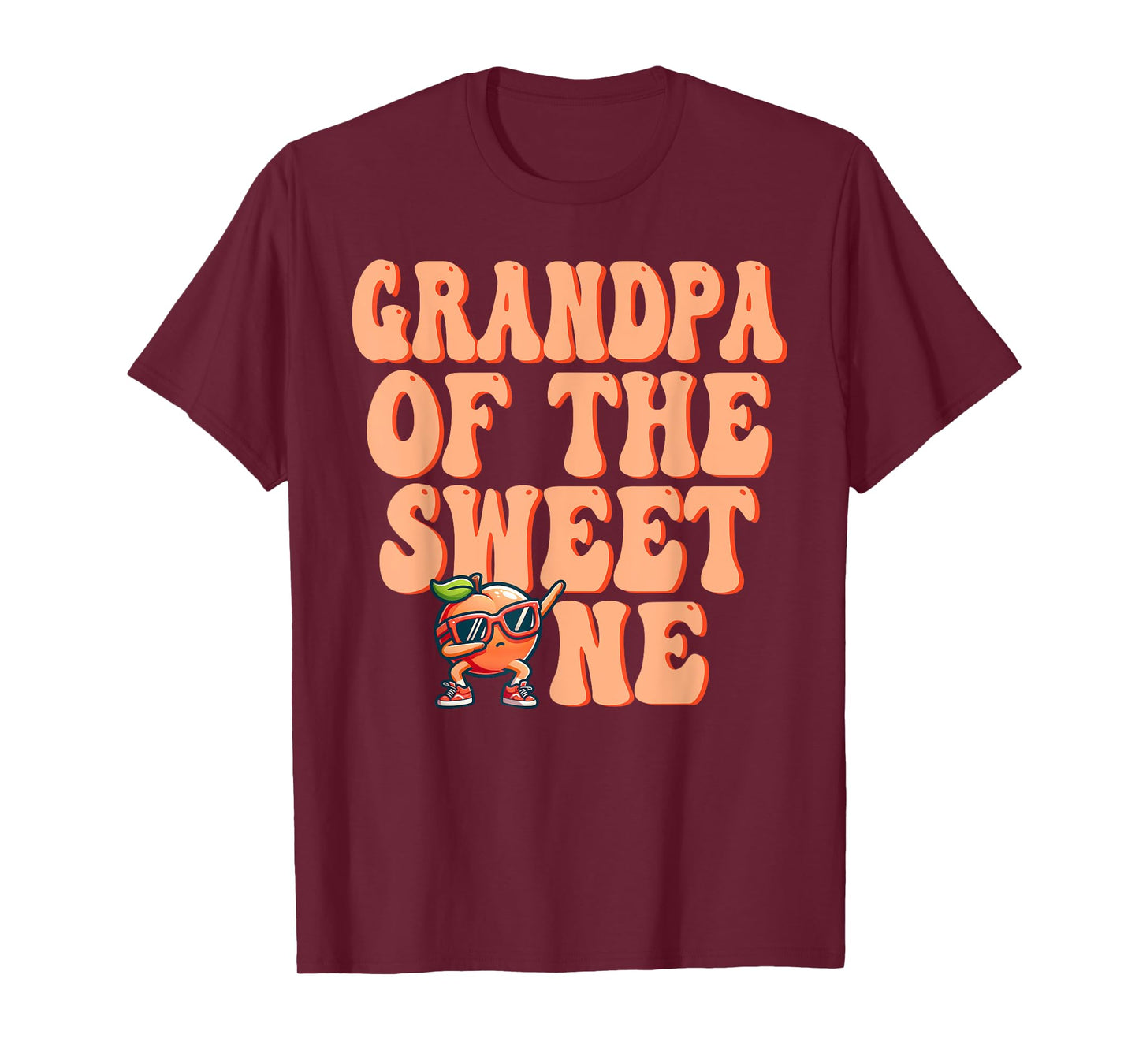Grandpa of The Sweet One Peach 1st Birthday on Peach T-Shirt