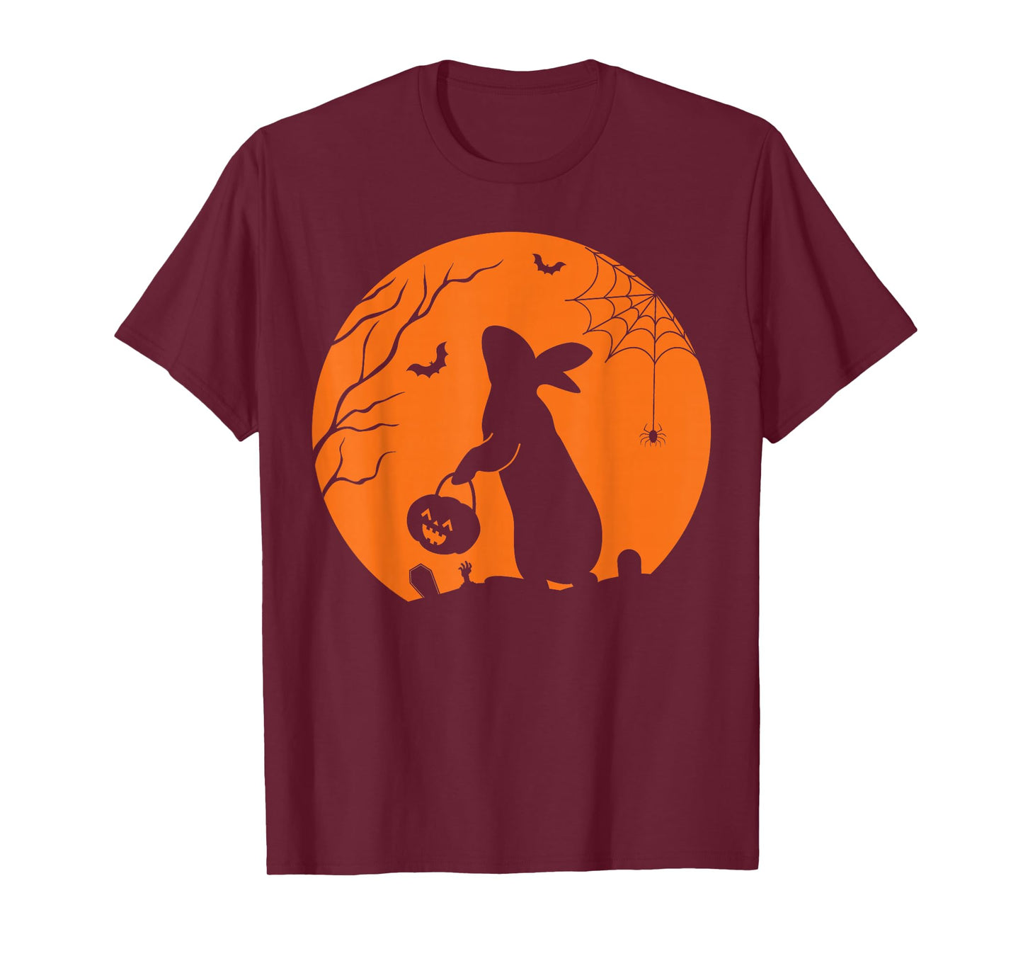 Rabbit Halloween Design Rabbit with Pumpkin Bunny Halloween T-Shirt