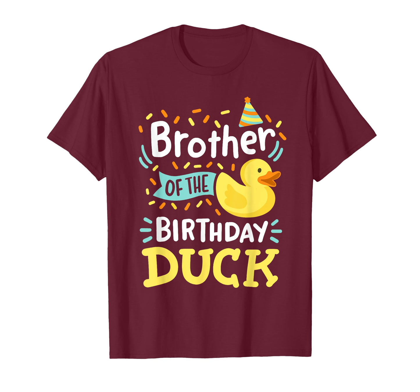 Kids Birthday Duck Crew Gear Brother Of The Birthday Duck Boy Rubber Duck Bday Family T-Shirt