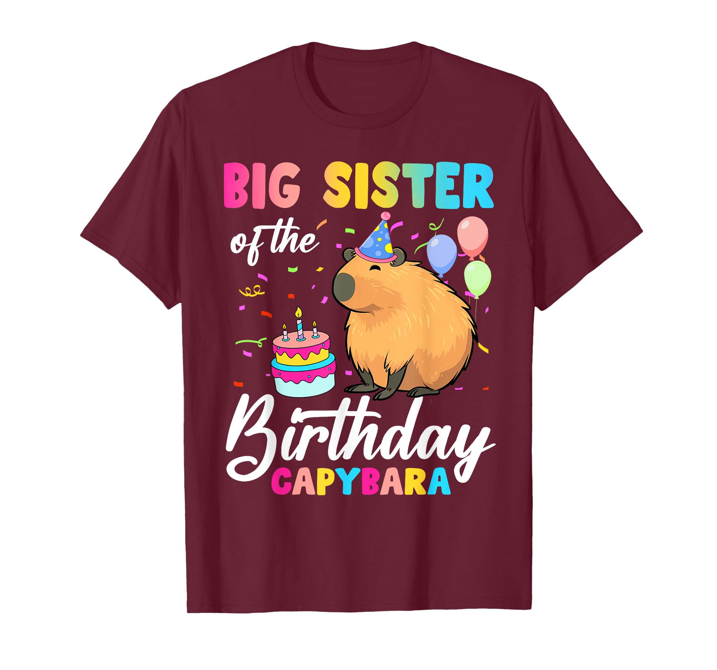 Big Sister Of The Birthday Capybara Girl Bday Party Family T-Shirt