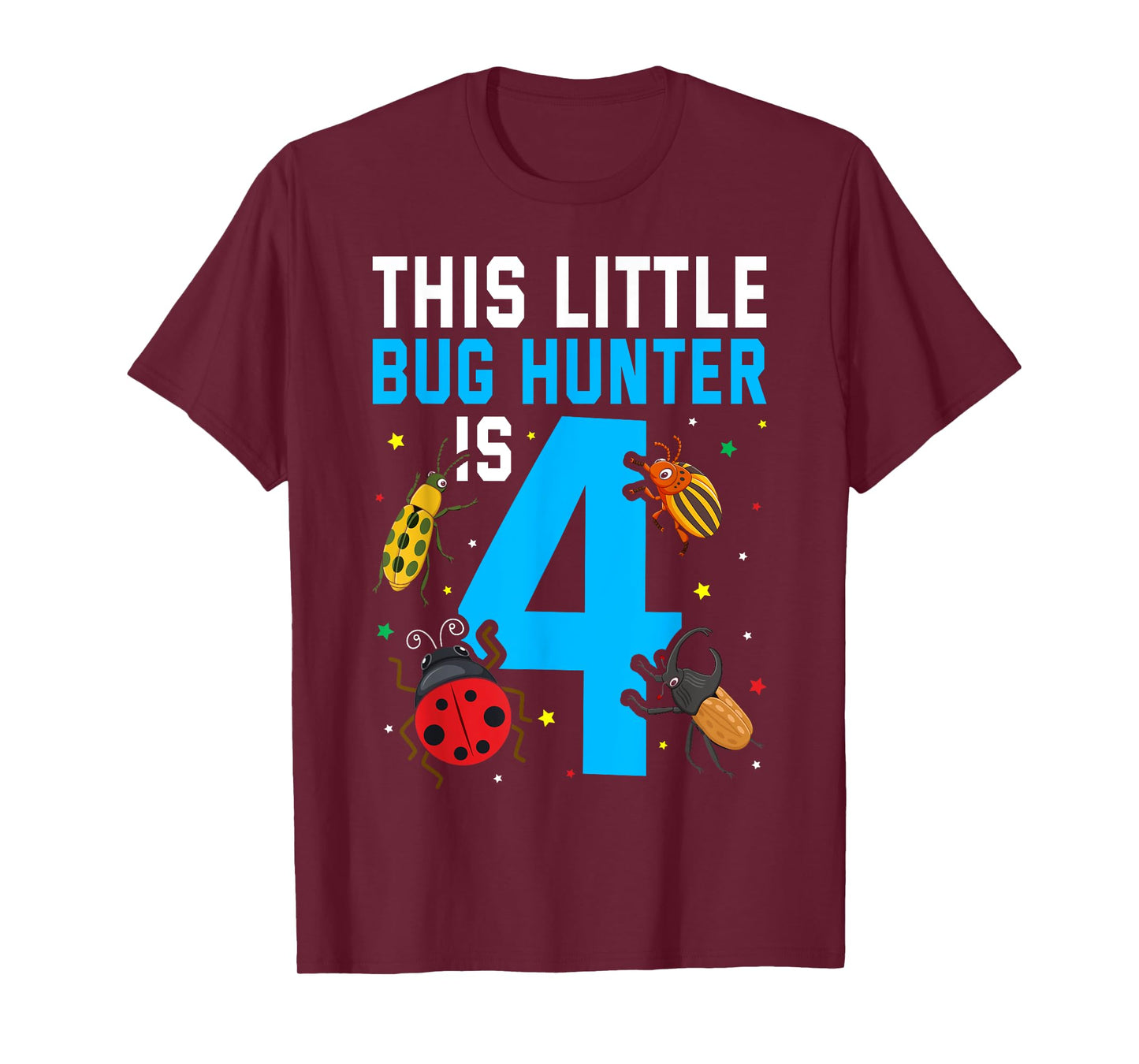 This Little Bug Hunter is 4 Insect 4th Birthday Girls Boys T-Shirt