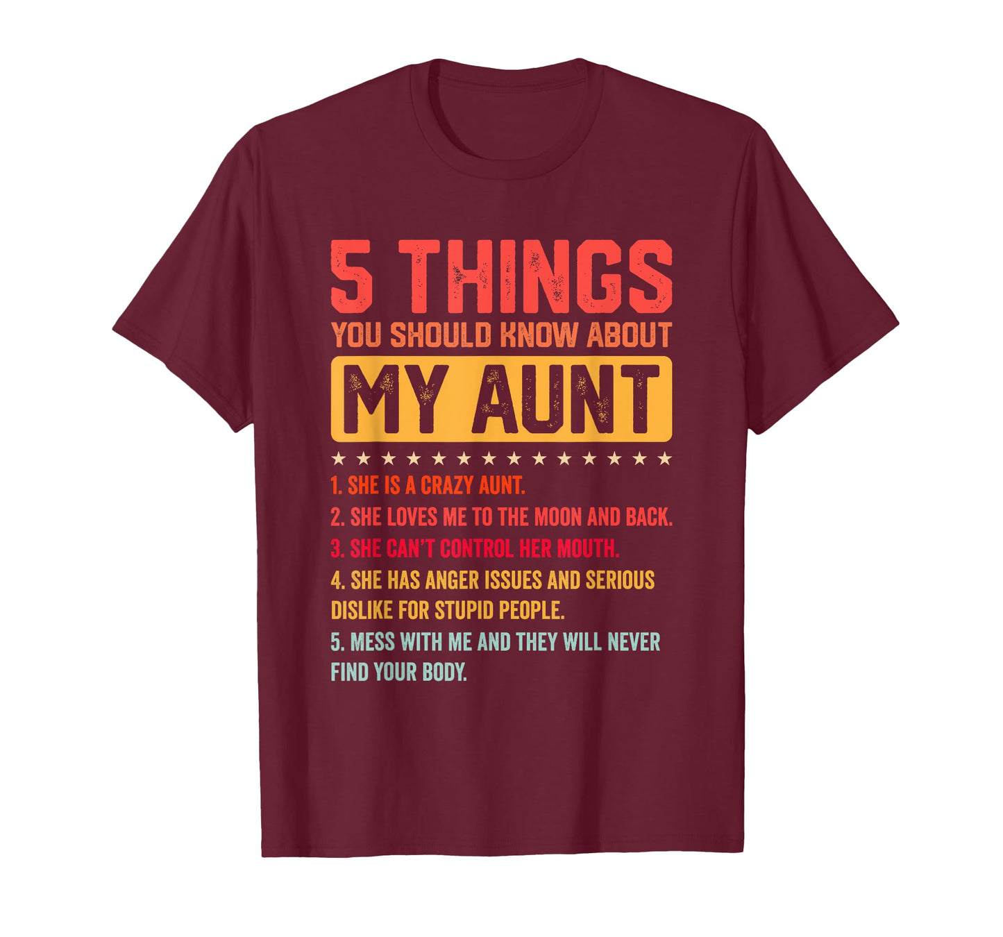5 Things You Should Know About My Auntie Funny Aunt T-Shirt