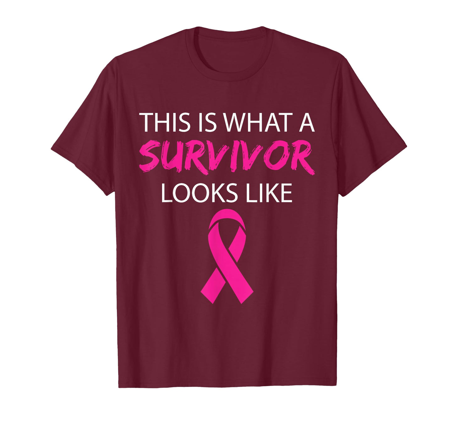 This is What A Survivor Looks Like Pink Ribbon Women Girls T-Shirt