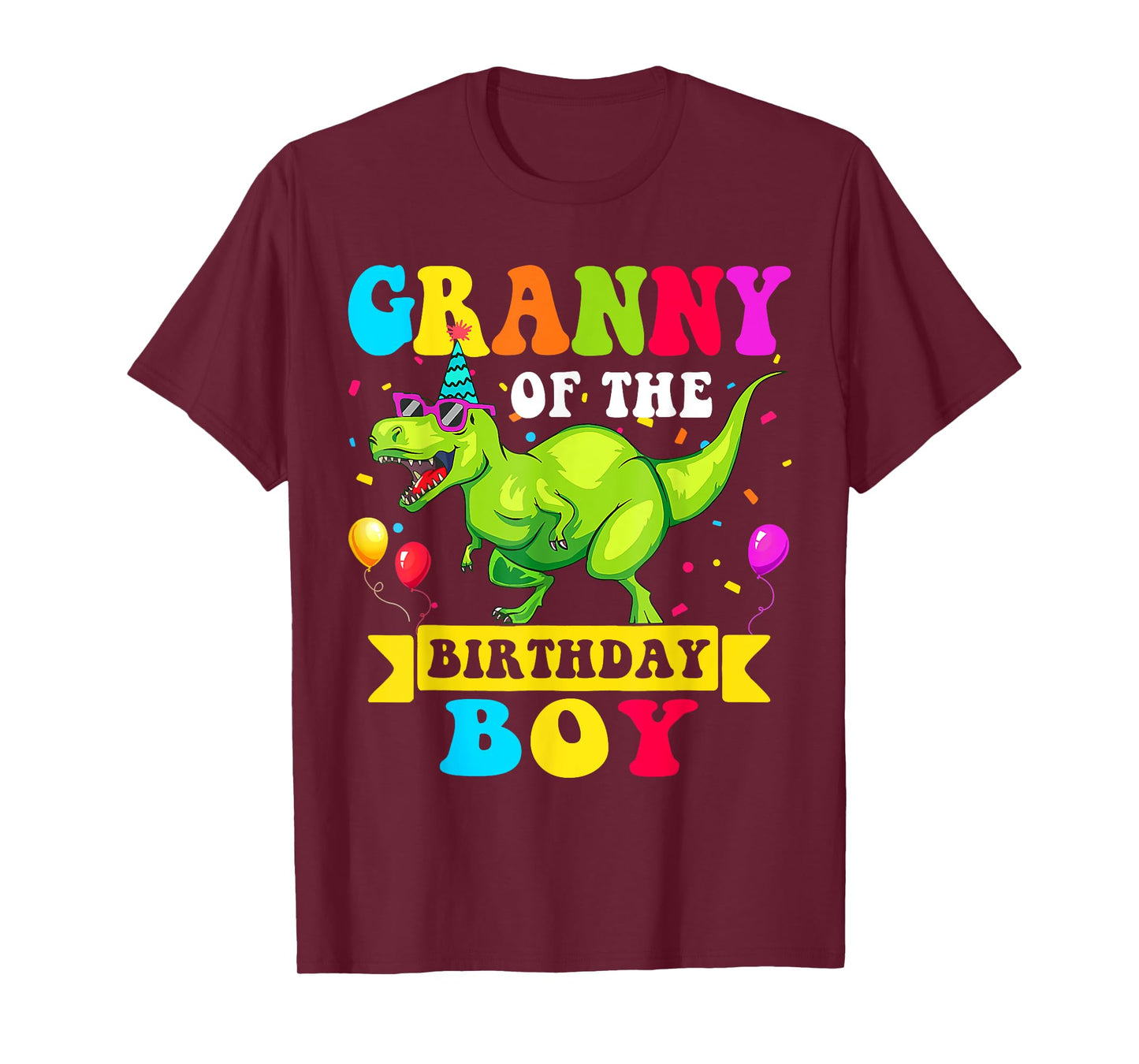 Granny of the Birthday Boy T-Shirt Dinosaur Raptor Funny T-Shirt