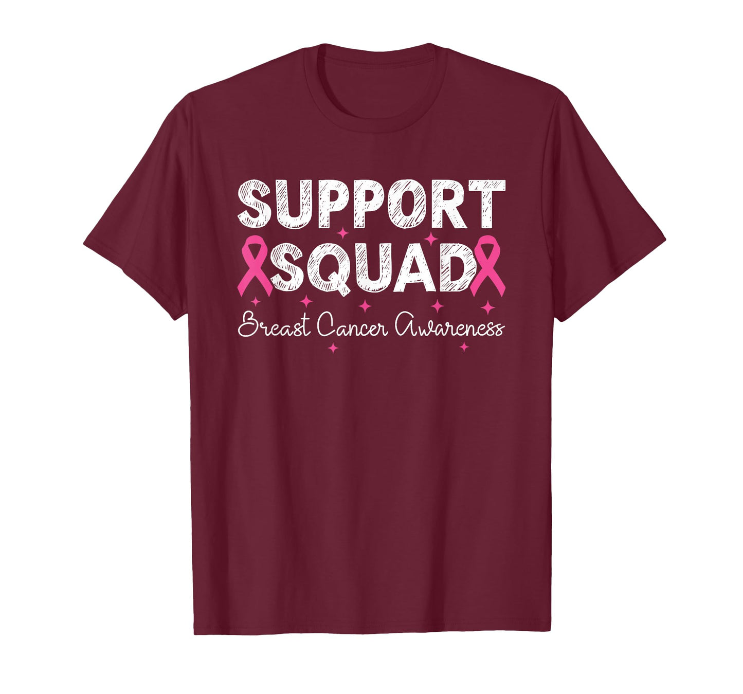 Support Squad Breast Cancer Awareness Month 2025 Pink Ribbon T-Shirt
