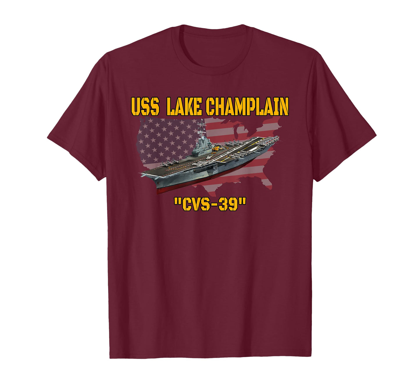Aircraft Carrier USS Lake Champlain CVS-39 Veterans Father T-Shirt