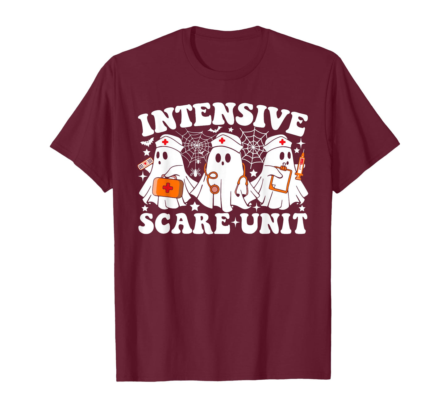 Intensive Care Scare Unit Halloween Ghost Nurse ICU Nursing T-Shirt