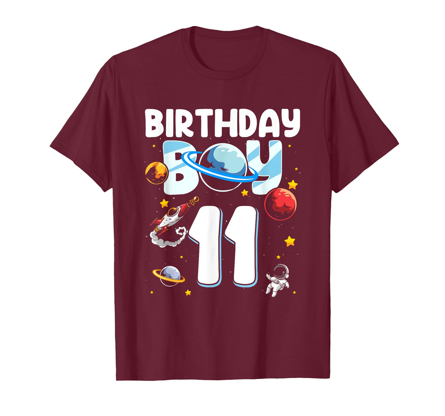 11th Birthday Boy 11 Years Old Astronaut Family Space T-Shirt
